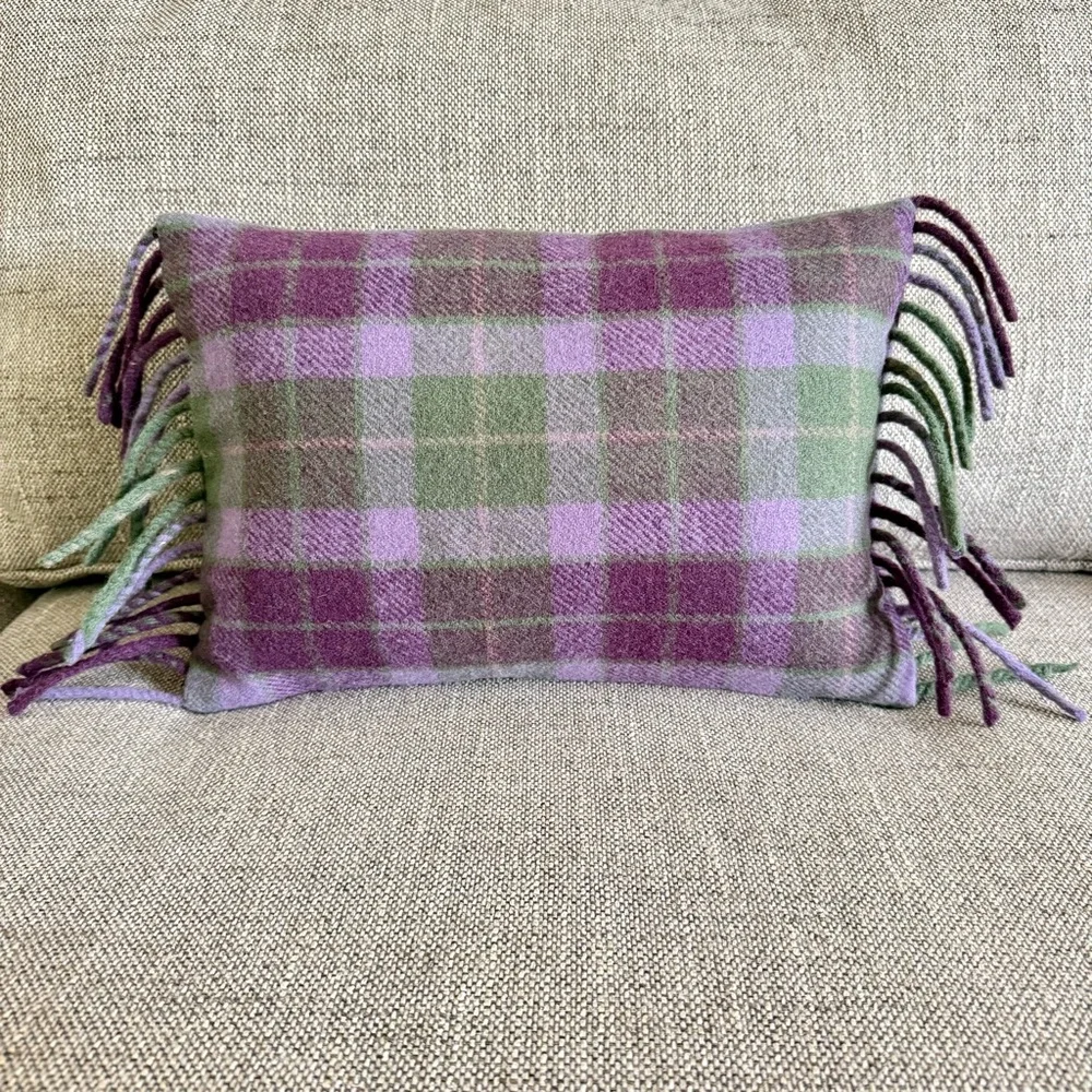 Ralph‎ Lauren Home Whittington Plaid Wool Pillows Pair Fringe Tartan